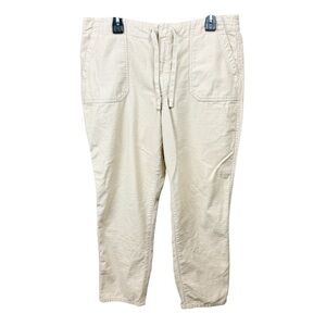 J. Crew Light Khaki Drawstring Hook and Bar Closure Cotton Chino Pants Size XL